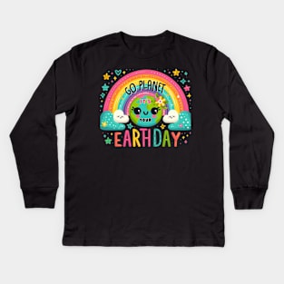 Go Planet It's Your Earth Day Rainbow Kids Long Sleeve T-Shirt